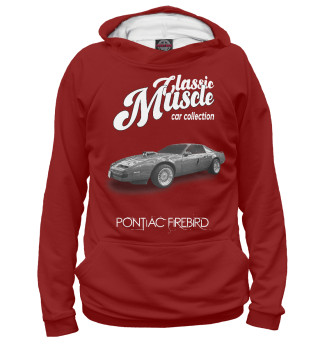 Маслкар Pontiac Firebird на красном фоне