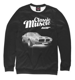 Свитшот для девочек Classic muscle car (черный фон)